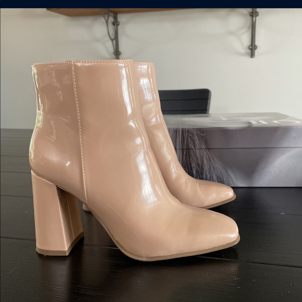 Nude Gogo Patent Leather Boots